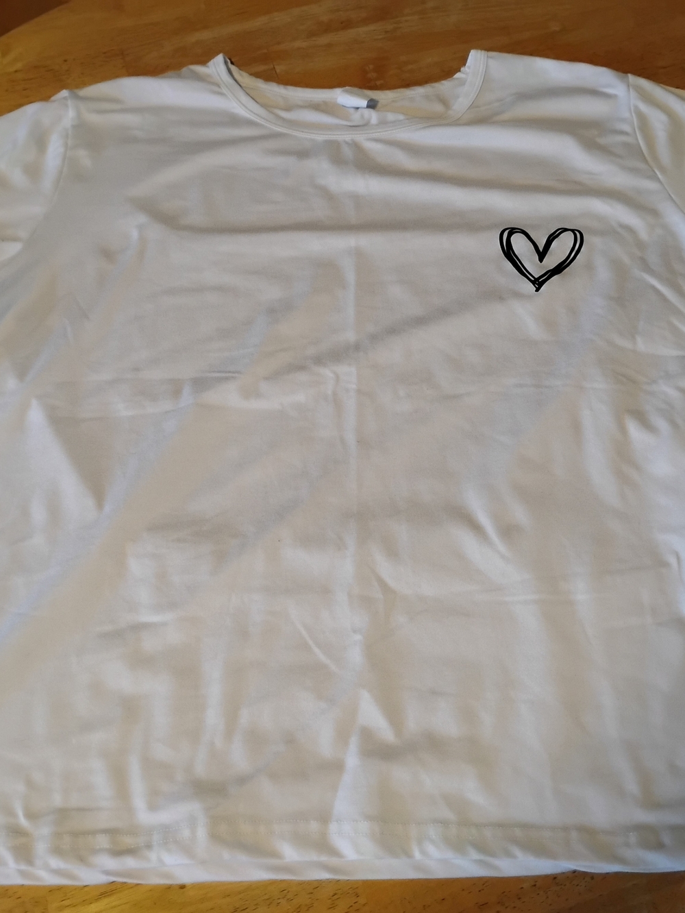 White Women's Heart Graphic Tee - Casual Short Sleeve Top